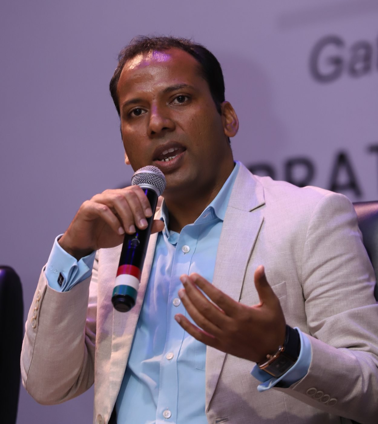 Tara Chand delivering a keynote address